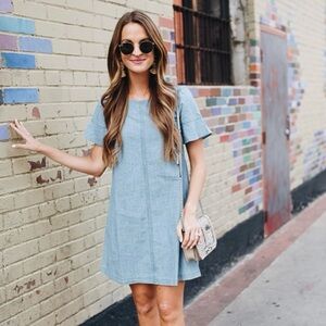 Madewell Chambray Bow-back A-line dress Size Large